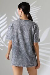 Yıkamalı Taşlı Oversize Tshirt