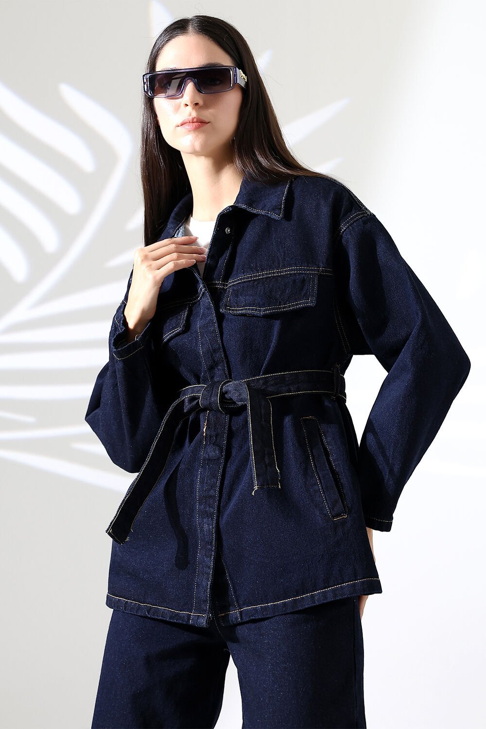 Kuşaklı Denim Takım