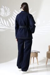 Kuşaklı Denim Takım