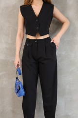 Astarlı Yelek Takım Siyah - L