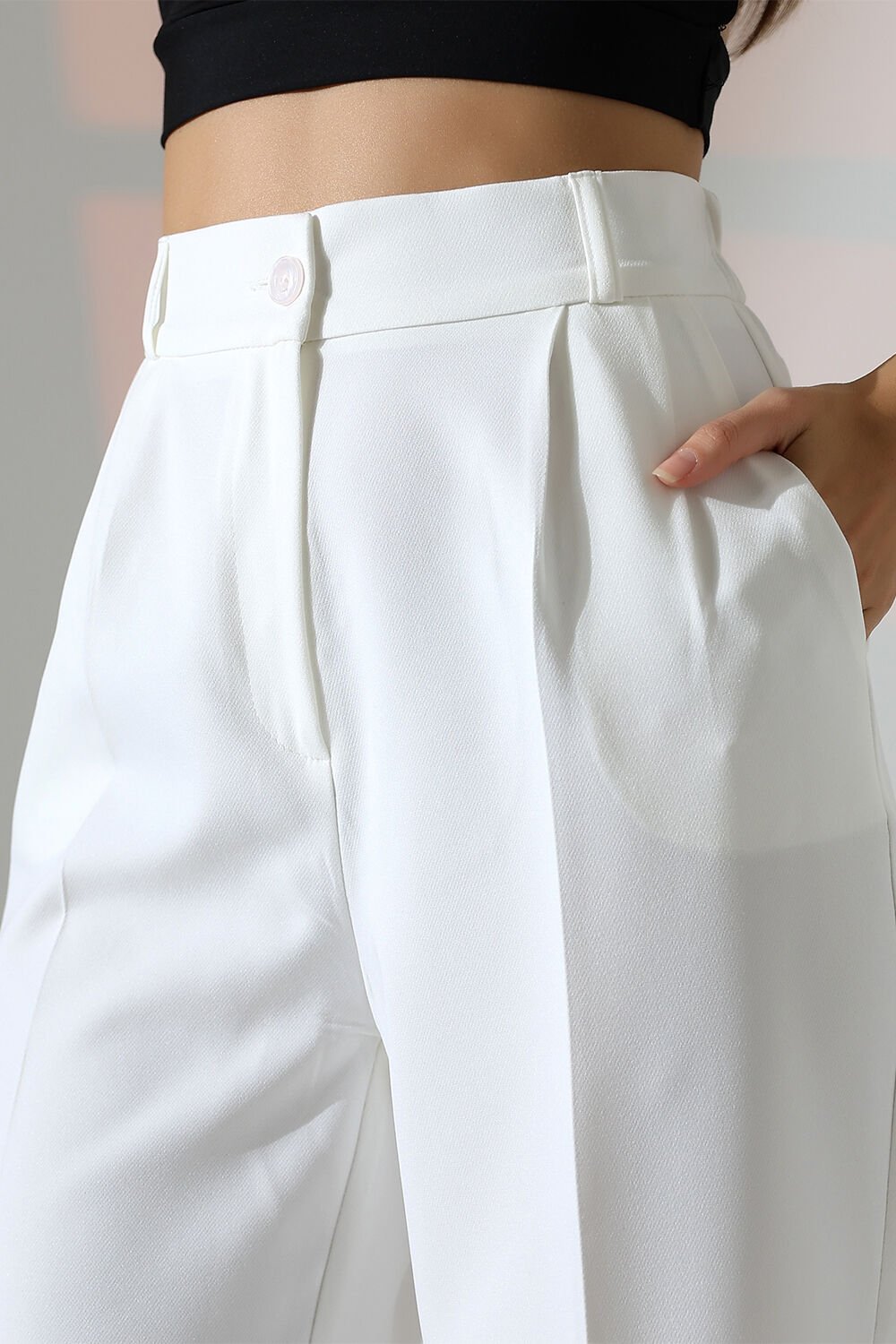 Bel Lastik Detaylı Palazzo Kumaş