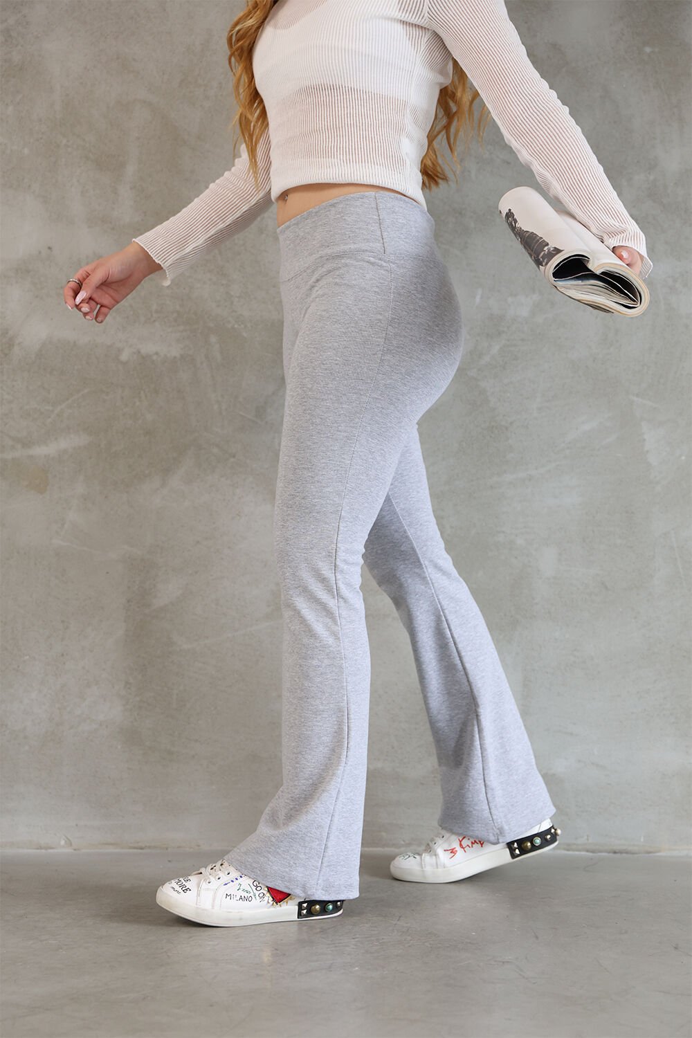 İspanyol Paça Lastikli Kalın Tayt