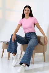 Miu Miu Taşlı Palazzo Kot Pantolon