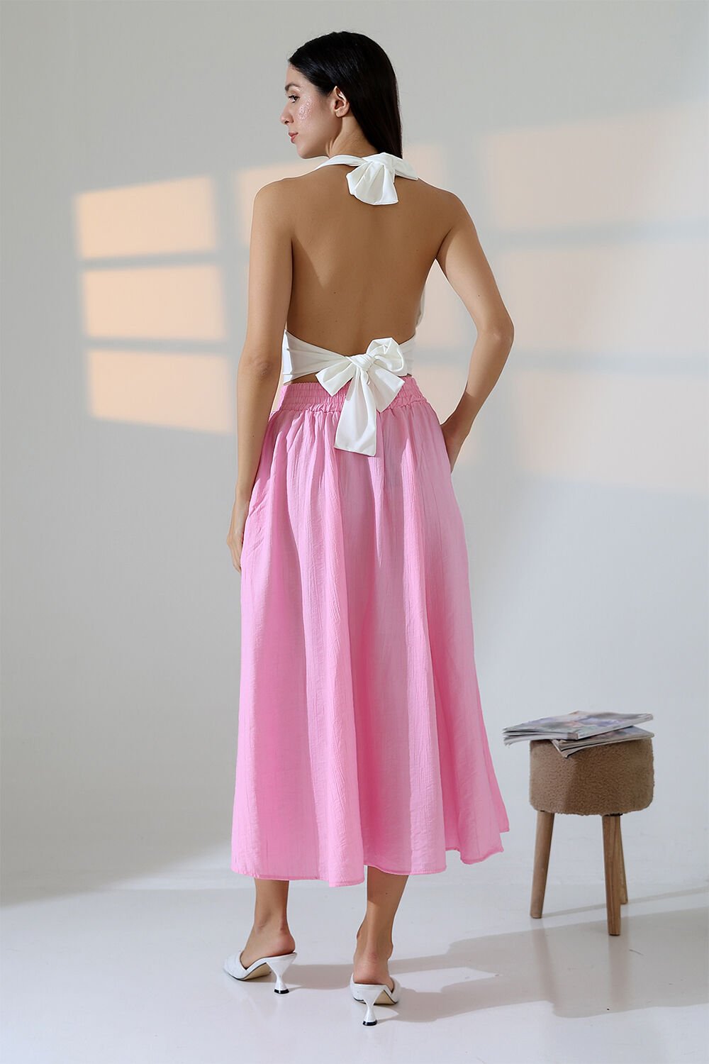 Boyundan Bağlamalı Sırt  Dekolteli Crop