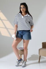 Polo Yaka Crop Tshirt