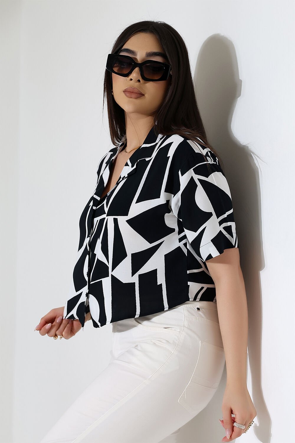 Kısa Kollu Crop Gömlek