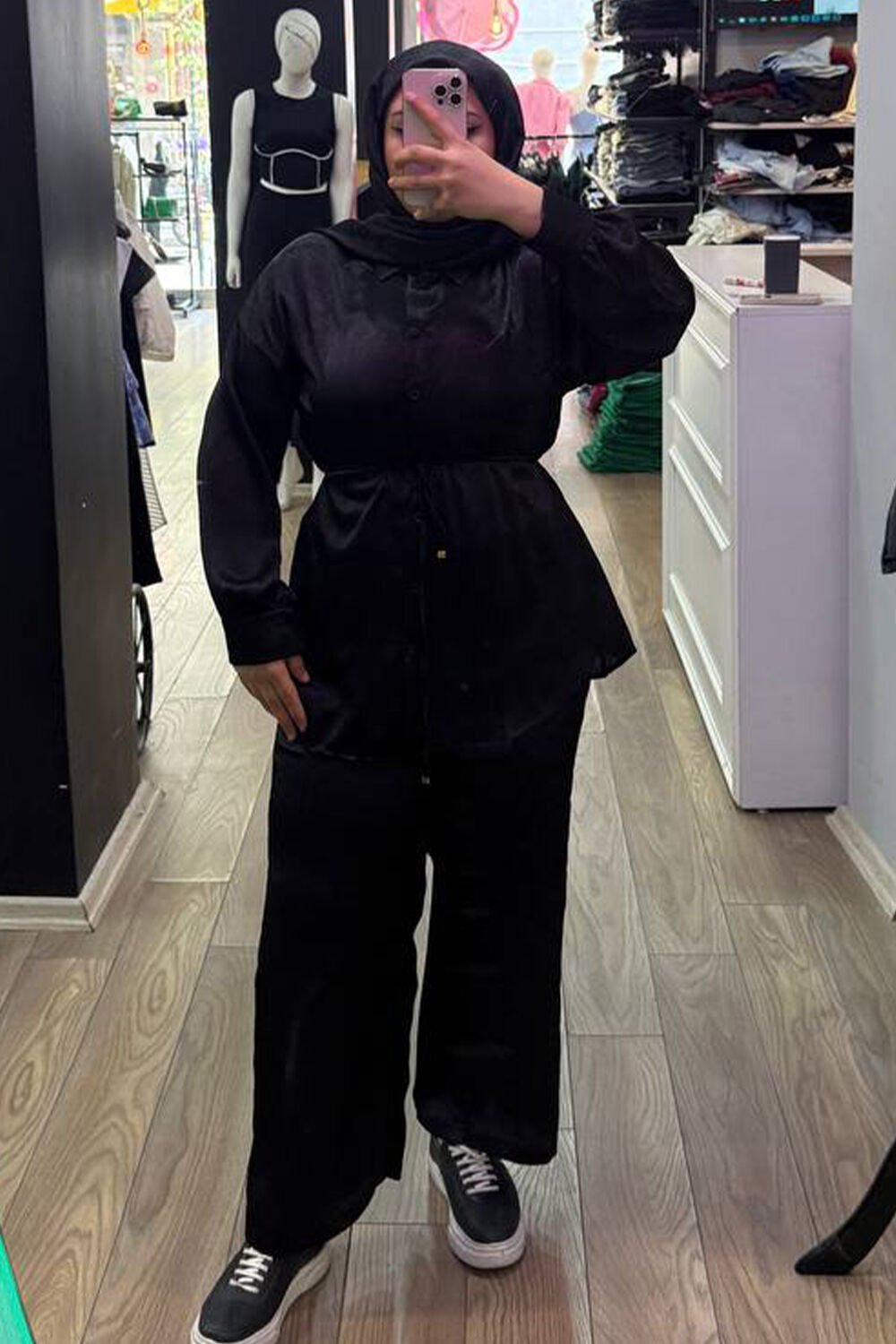 Saten İkili Gömlek Takım