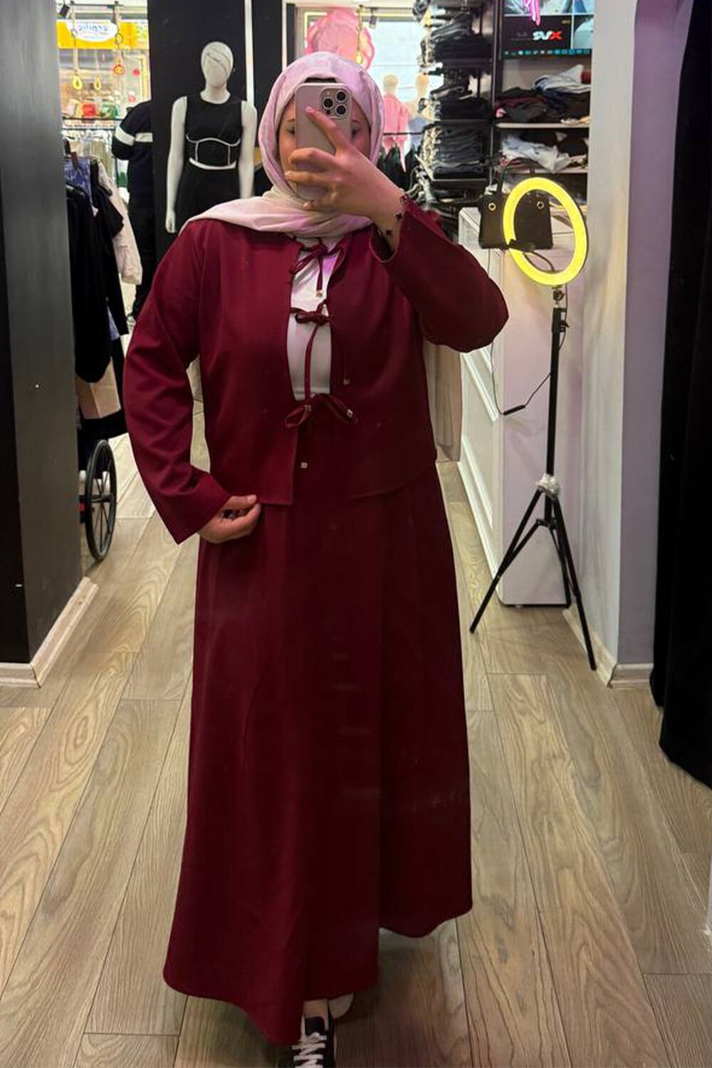 Kurdele Bağlama Detaylı Etekli Takım