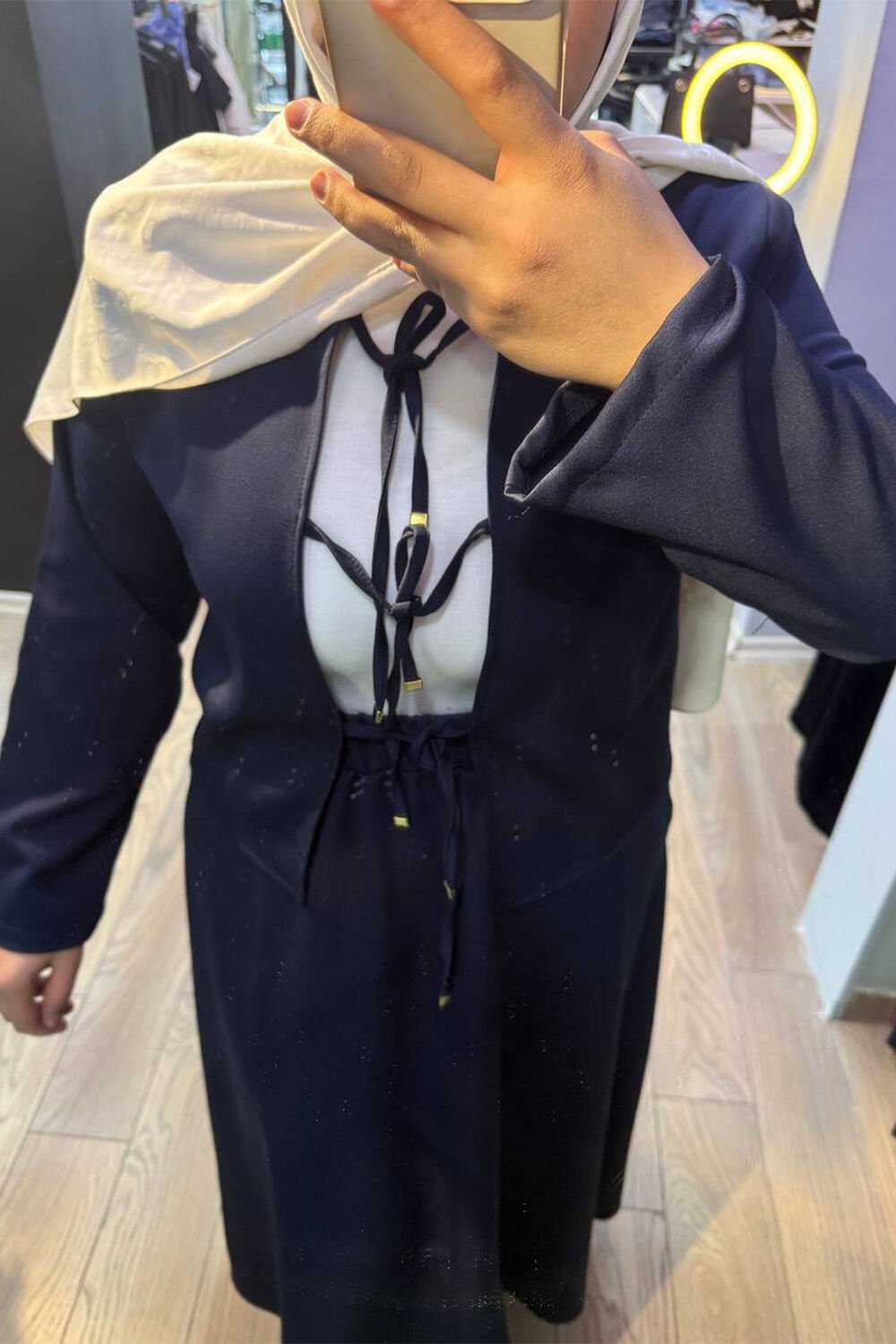 Kurdele Bağlama Detaylı Etekli Takım