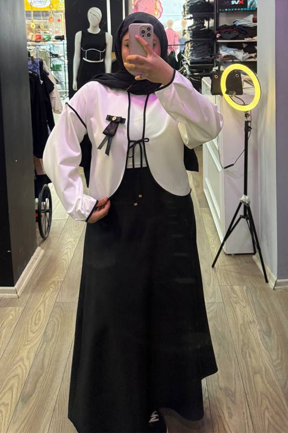 Kurdele Detaylı İkili Etek Takım