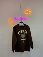 yarım fermuar nakışlı sweat