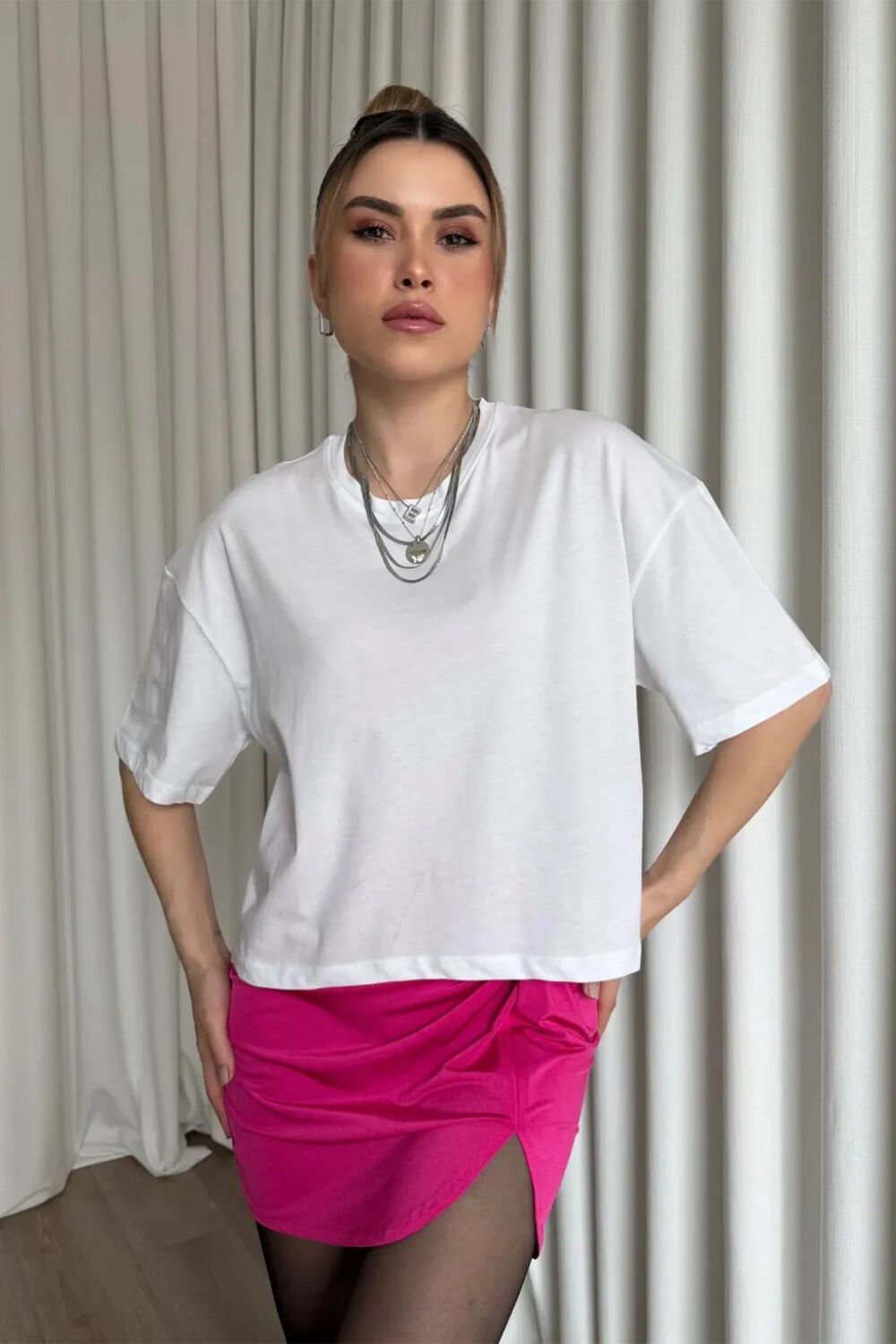 Kısa Düz Basic Tshirt