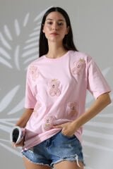 Ayıcık Nakışlı Oversize Tshirt