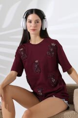 Ayıcık Nakışlı Oversize Tshirt