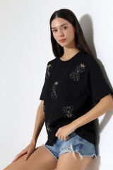 Ayıcık Nakışlı Oversize Tshirt