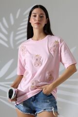 Ayıcık Nakışlı Oversize Tshirt
