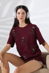 Ayıcık Nakışlı Oversize Tshirt