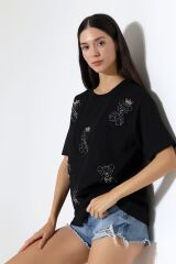 Ayıcık Nakışlı Oversize Tshirt