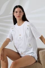 Ayıcık Nakışlı Oversize Tshirt