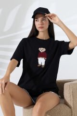 Ayıcık Nakışlı Oversize Tshirt
