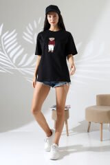 Ayıcık Nakışlı Oversize Tshirt
