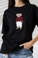 Ayıcık Nakışlı Oversize Tshirt