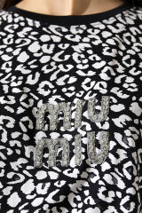 Miumiu Nakışlı Leoparlı Tshirt