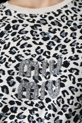 Miumiu Nakışlı Leoparlı Tshirt
