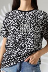Miumiu Nakışlı Leoparlı Tshirt