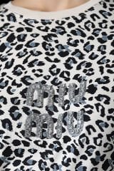 Miumiu Nakışlı Leoparlı Tshirt