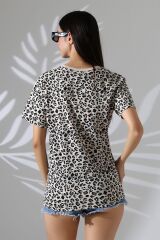 Miumiu Nakışlı Leoparlı Tshirt